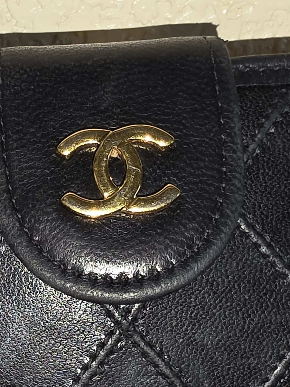 Chanel Quilted Lambskin Leather Wallet with Gold CC Snap